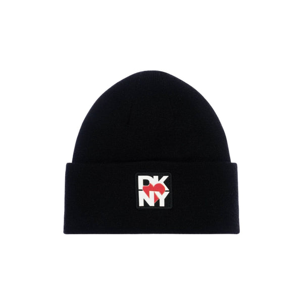 Girls Black Viscose Knitted Beanie Hat