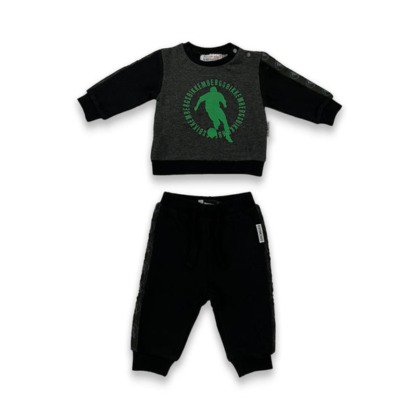 Baby Boys Grey & Black Tracksuit