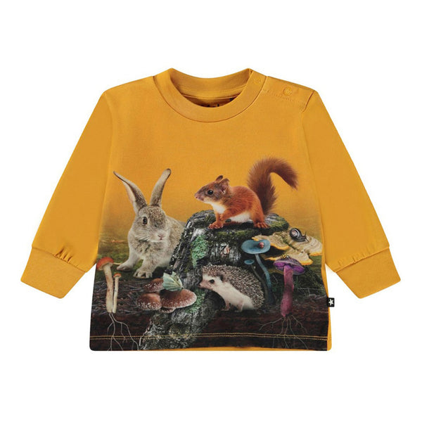 Baby Kids Yellow Printed Sweatshirt