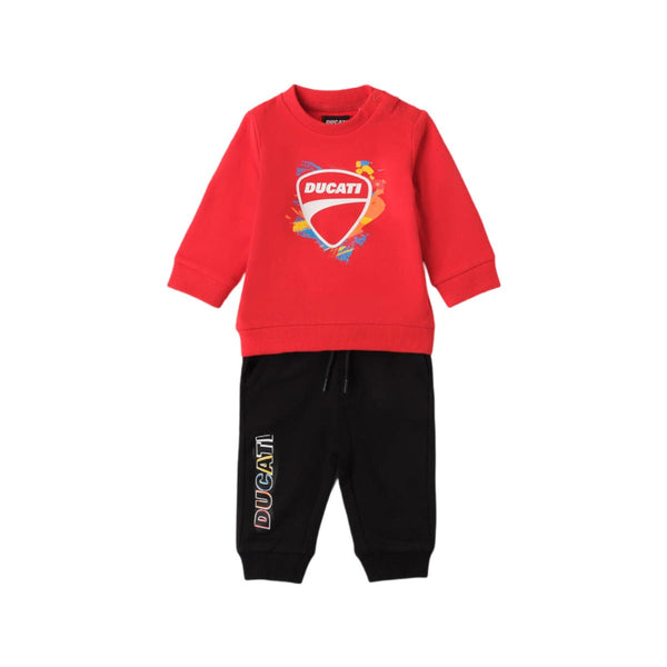 Baby Boys Red & Black Logo-Print Tracksuit