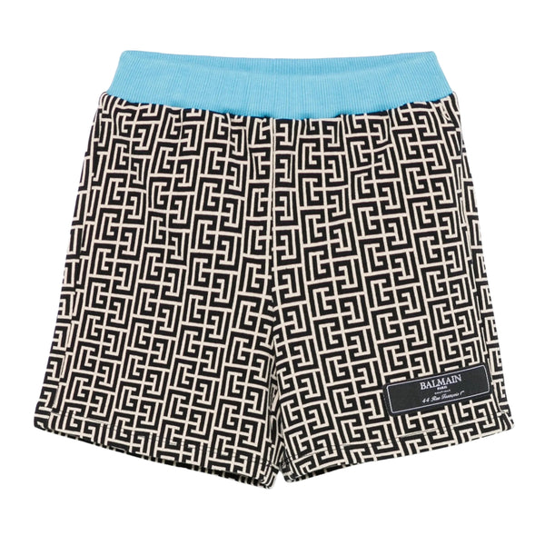 Baby Boys Black Labyrinth-Jacquard Shorts