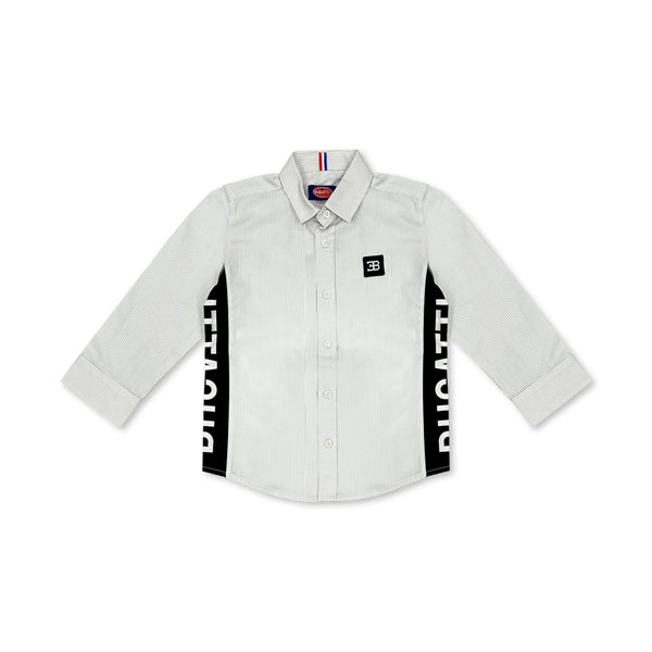 Boys White & Grey Stripped Shirt