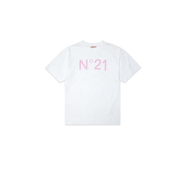 Girls White Logo Print T-Shirt