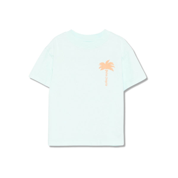 Boys Blue Palm-Tree Print Cotton T-Shirt