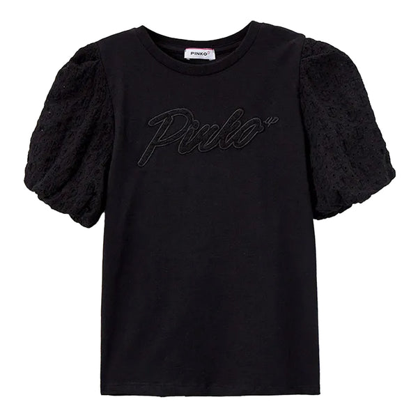 Girl Black Cotton T-Shirt