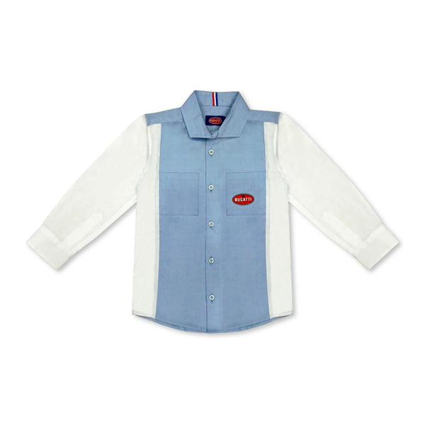 Boys Blue & White Cotton Shirt