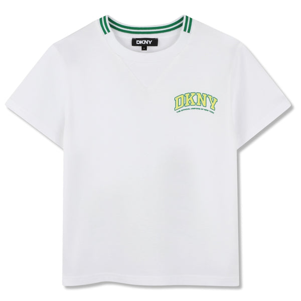 Boys White Logo-Print Cotton T-Shirt