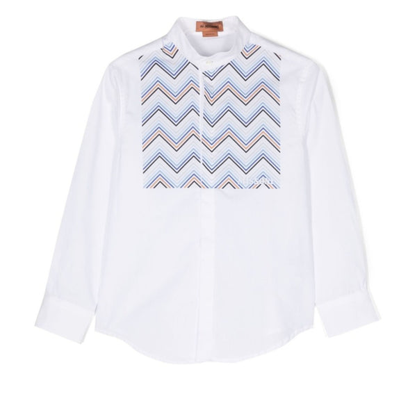 Boys Zigzag Panel Long Sleeve Shirt