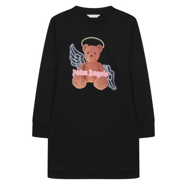 Girls Black Bear Logo-Print Dress