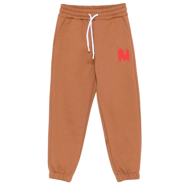 Boys Brown Logo-Patch Trousers