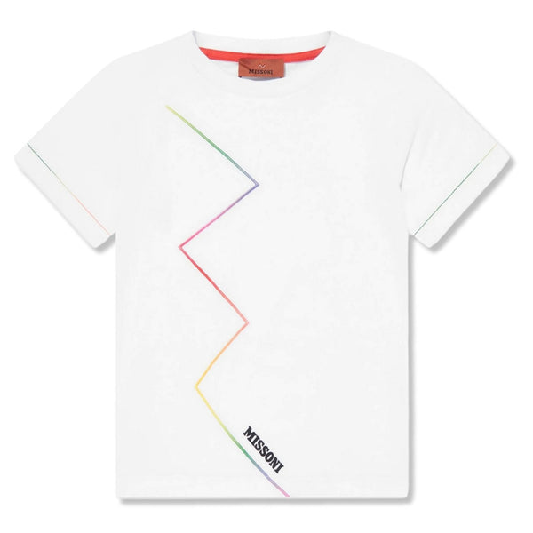 Girls White Logo-Print Cotton  T-Shirt