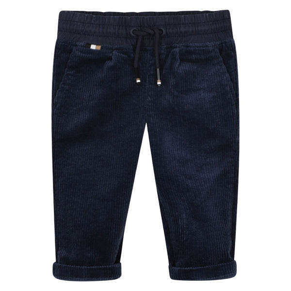 Baby Boys Navy Blue Corduroy Jogger Pants