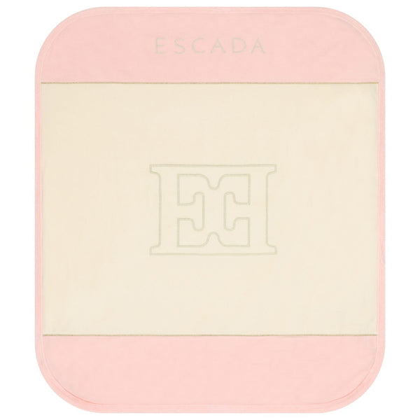 Baby Girls Cream Embroidered-Logo Blanket