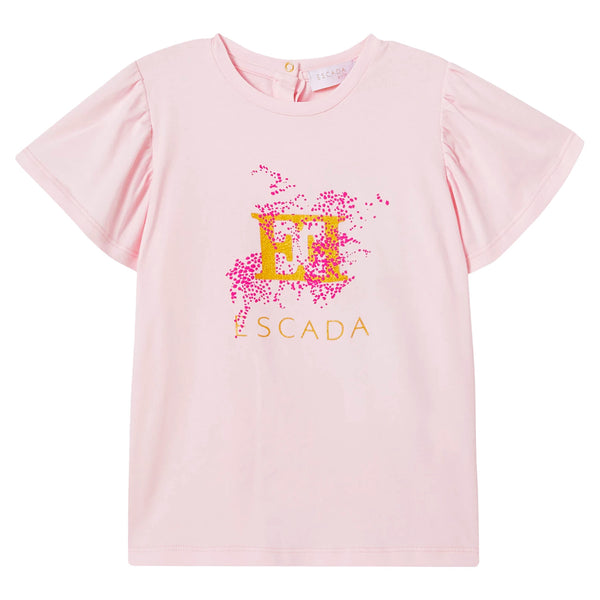 Girls Pink Logo-Print T-Shirts