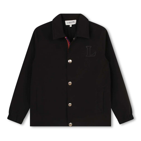 Boys Black Logo-Print Quilted Jacket