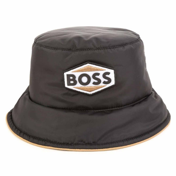 Boys Black Padded Bucket Hat