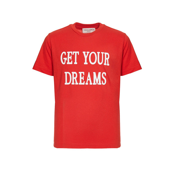 Red Slogan Print Cotton T-shirt