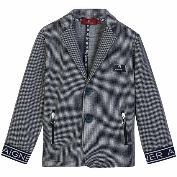 Boys Black Stylish Zip-Up Coats