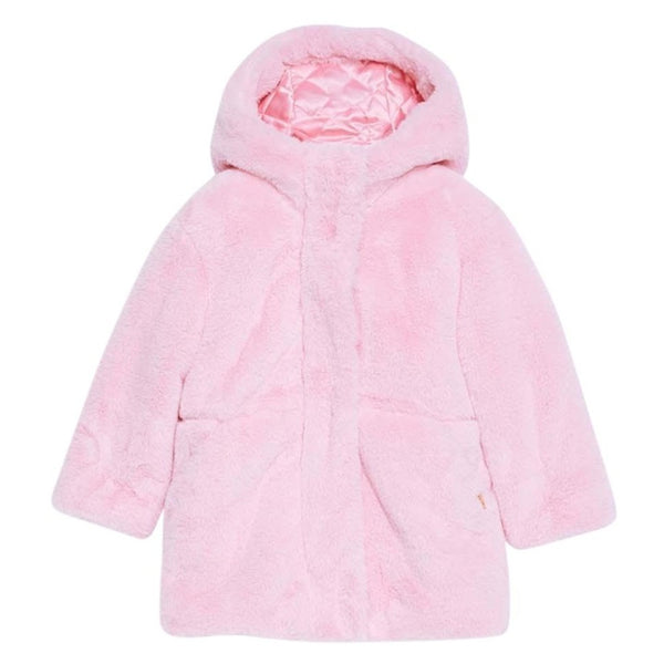 Pink Faux Fur Hoodie For Girl
