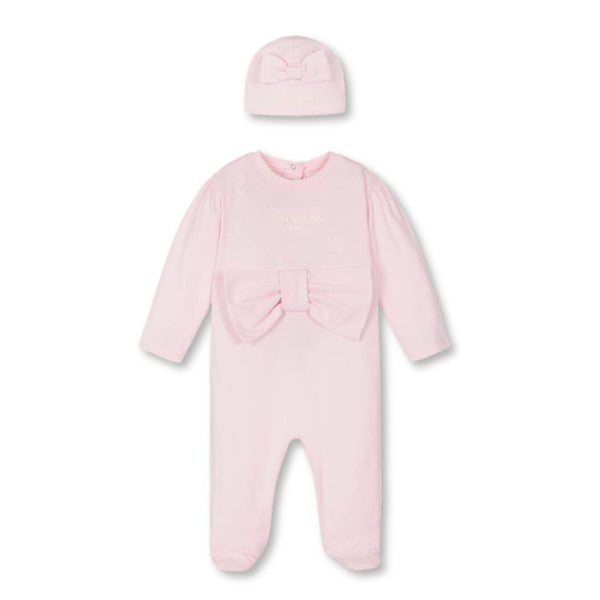 Baby Girls Pink Cotton Romper Set of 2