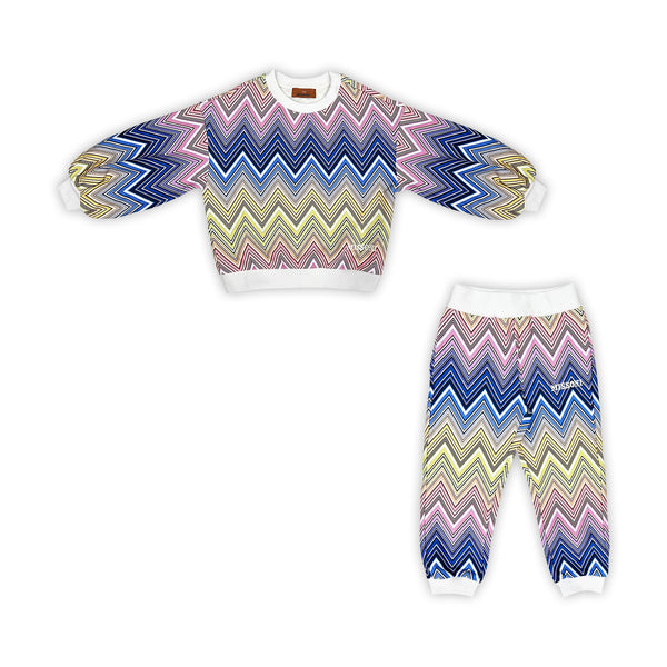 Girls Zigzag-Print Cotton Tracksuit