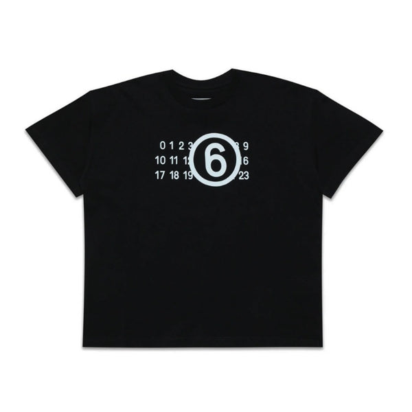Kids Black Cotton Rubberized Logo T-shirt
