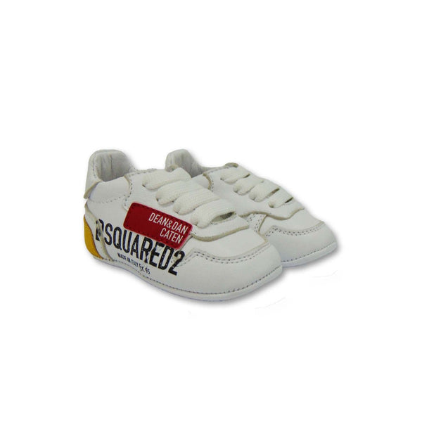 Stylish White Sneakers for Baby By Dsquared2