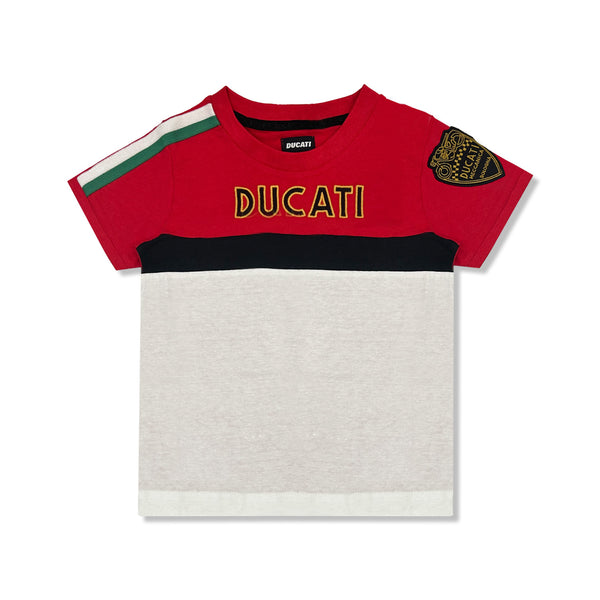 Boys White & Red Embroidered-Logo T-Shirt