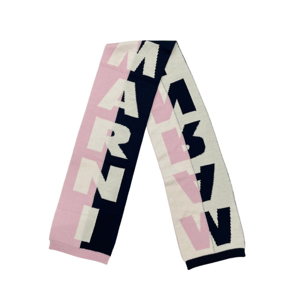 Black And Pink Two Tone Wool Blend Scarf