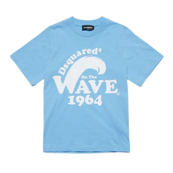 Kids Blue Logo Print T-Shirt