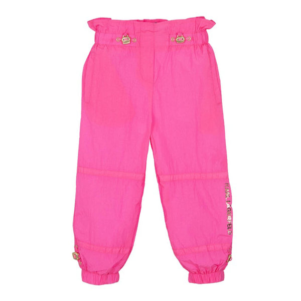 Girls Pink & Gold Logo Trousers
