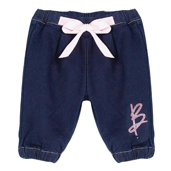 Baby Girls Denim Blue Logo Jogger