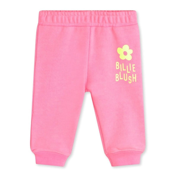 Girls Pink Logo-Print Cotton Track Pants