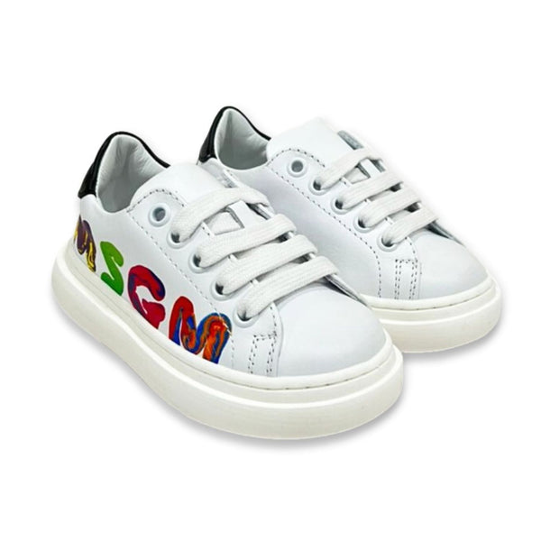 White Leather Logo Trainers