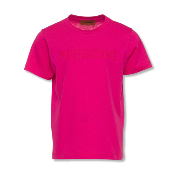 Girls Pink Logo Patch Cotton T-Shirt