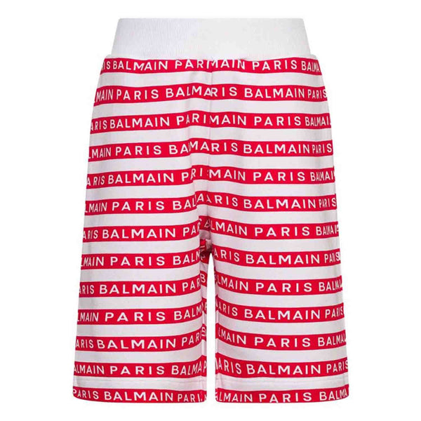 Boys White & Red Stripes Shorts