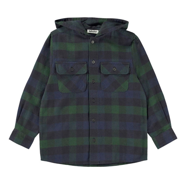 Boys Green & Blue Rizz Royal Forest Plaid Shirt