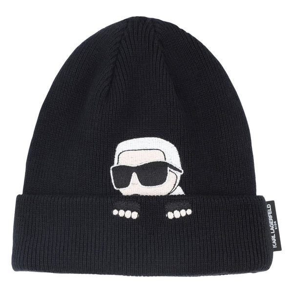 Baby Unisex Graphic-Print Black Beanie