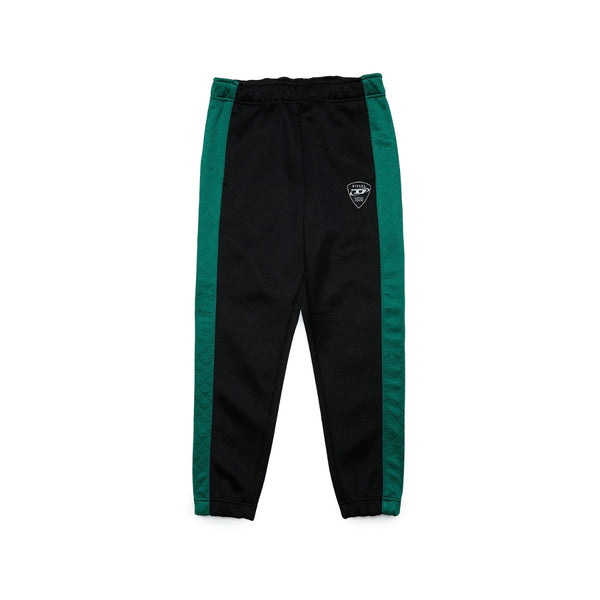 Boys Black Monogram-Pattern Striped Trouser