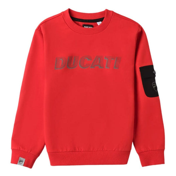 Boys Red Logo-Print Sweatshirt
