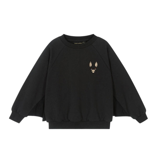 Girls Black Organic Cotton Batwing Sweatshirt