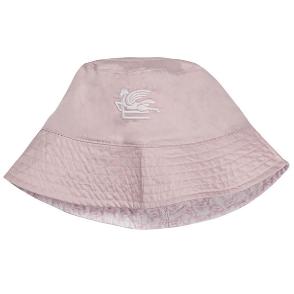 Girls Pink Logo-Print Cotton Bucket Hat