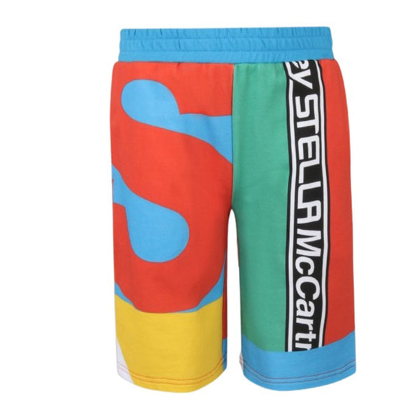 Boys Multicoloured Geometric Logo Print Shorts