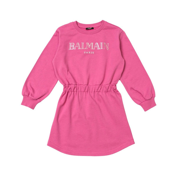 Girls Pink Logo-Print Jersey Mini-Dress