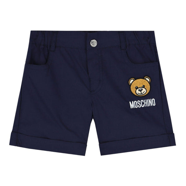 Baby Boys Navy Blue Teddy Bear Logo Shorts