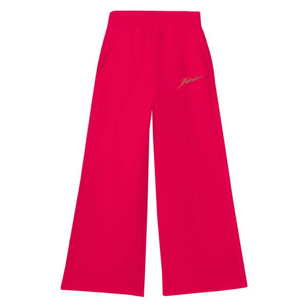 Girls Pink Logo-Wide-Leg Trouser