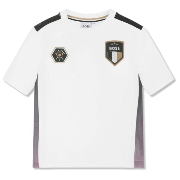 Boys White Team Boss Football T-Shirt