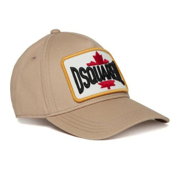 Unisex Beige Logo Leaf Patch Cap