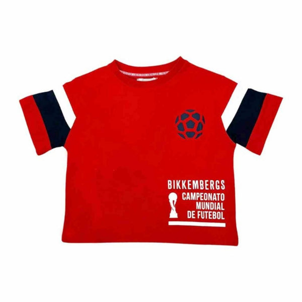 Boys Red Cotton Half Sleeves T-Shirt