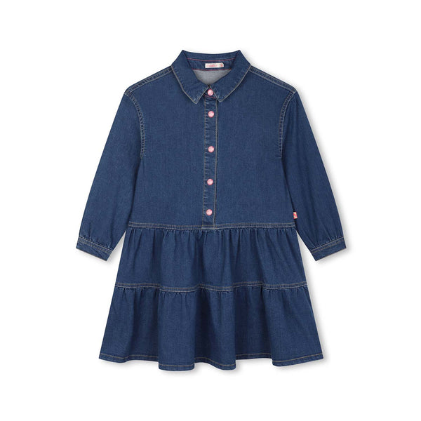 Girls Blue Denim Sequin Dress